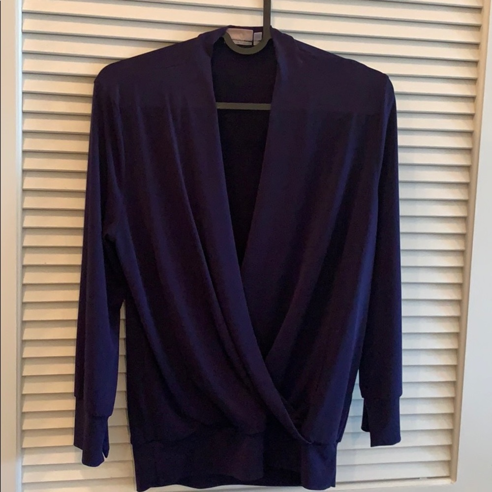 Purple low v neck top